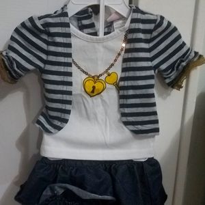 Little Lass shirt & skirt 6MONTHS